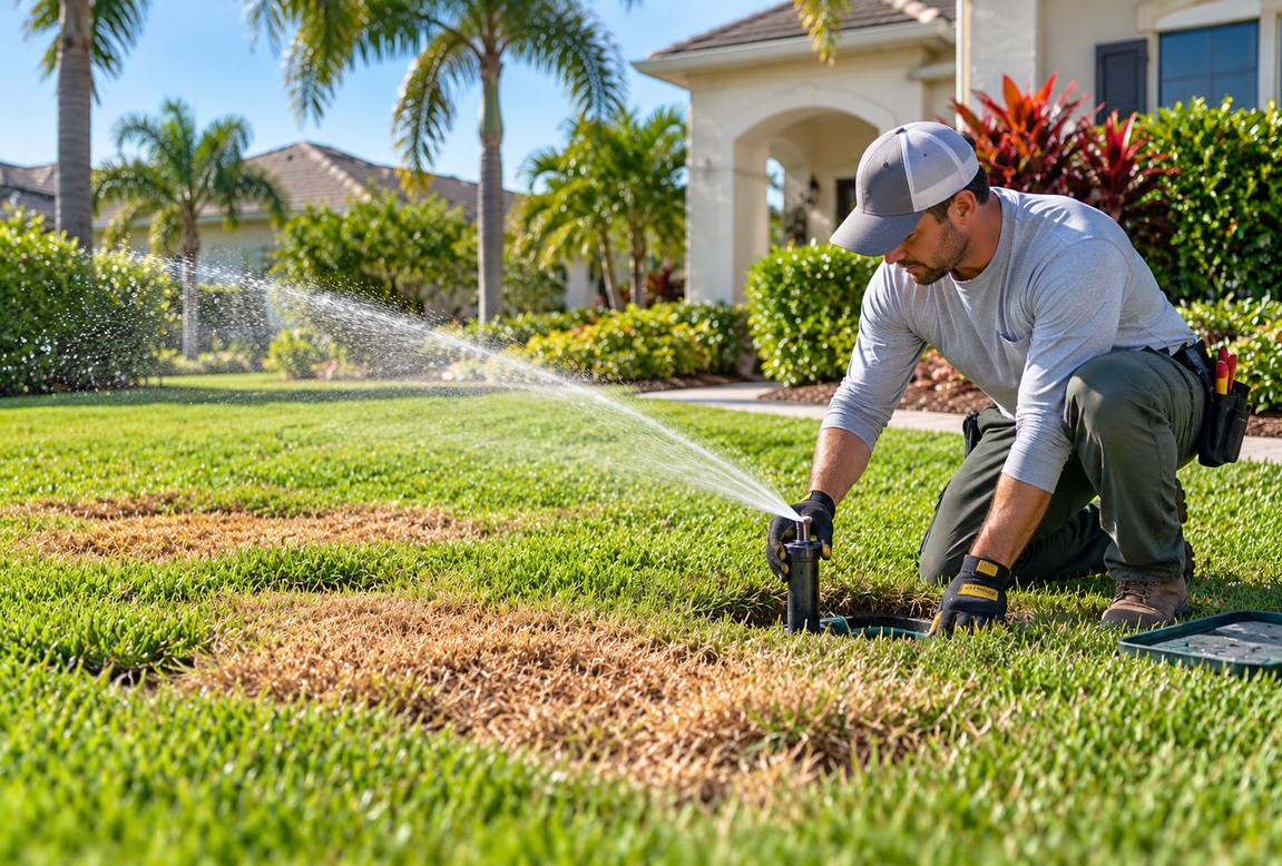 Patchy Brown Spots in Your Orlando Lawn? When It Is a Sprinkler Repair Job, Not a Lawn Care Problem
